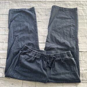 L. L. Bean Wide Leg Blue Stripe Pajama Pants Favorite Fit Cotton Blend
